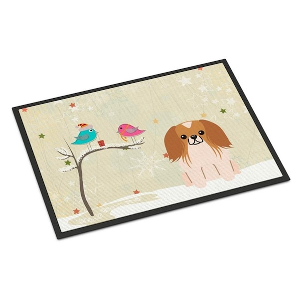 Carolines Treasures Christmas Presents Between Friends Pekingnese Red White Indoor or Outdoor Mat, 24 x 0.25 x 36 in. BB2575JMAT - main